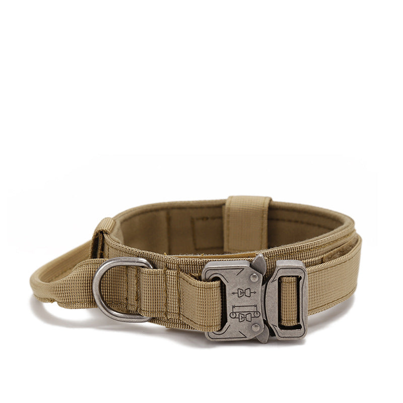 Nylon Wear-resistant Tactical Pet Collar Outdoor Adjustable Medium And Large Traction Dog Collar