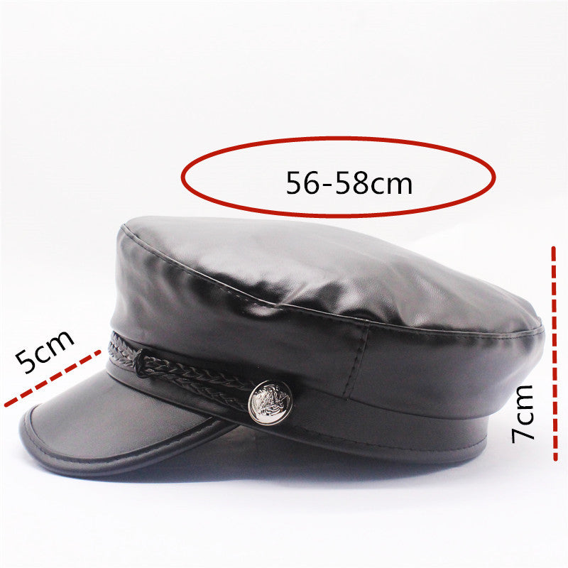 Leather Literary Star Anise Pumpkin Hat Painter Korean Style Bud