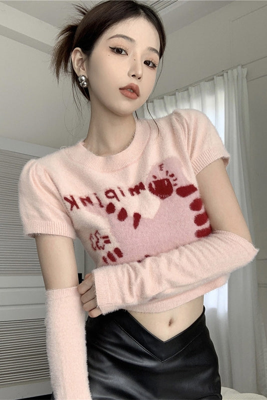 Early Autumn Self-cultivation Temperament Mink Short With Sleeves