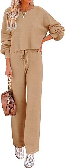 Casual Solid Color Long-sleeved Trousers Two-piece Set