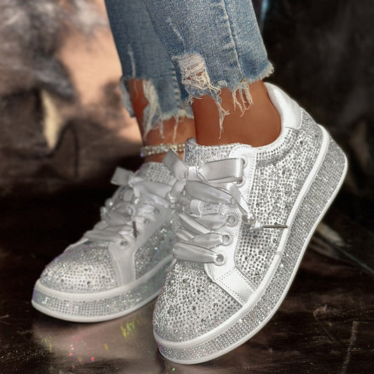 European Goods Plus Size Starry Rhinestone Casual Women's Shoes