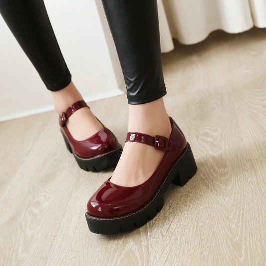 Thick Bottom Mary Jane Women's Strap Shoes