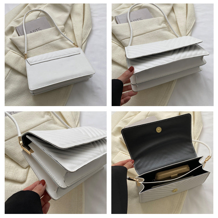 Embroidery Thread Shoulder Small Square Bag Casual Simple