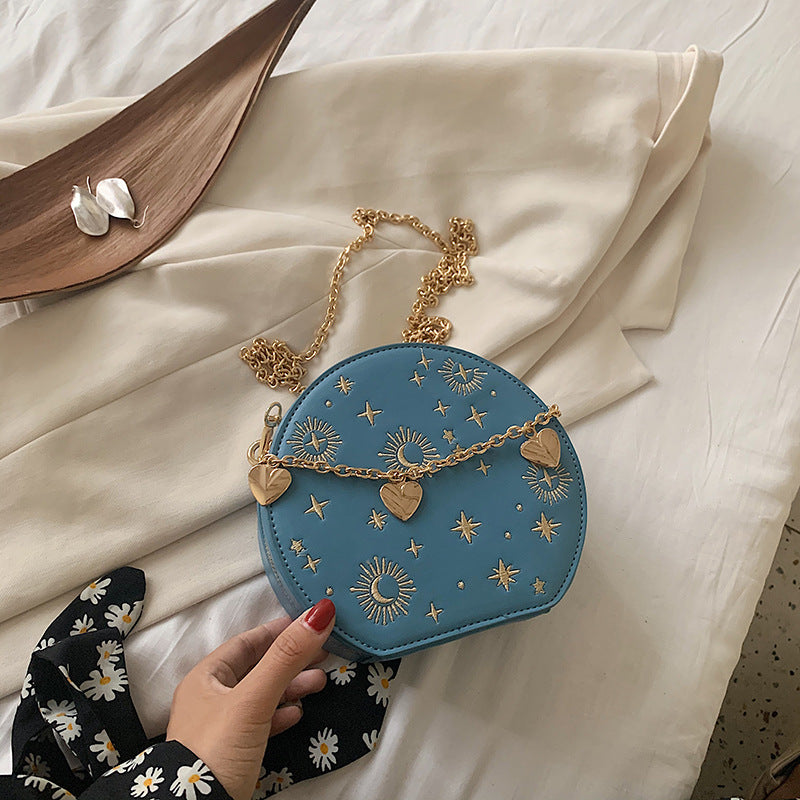 Women's Fashion Vintage Chain Embroidered Shoulder Messenger Bag