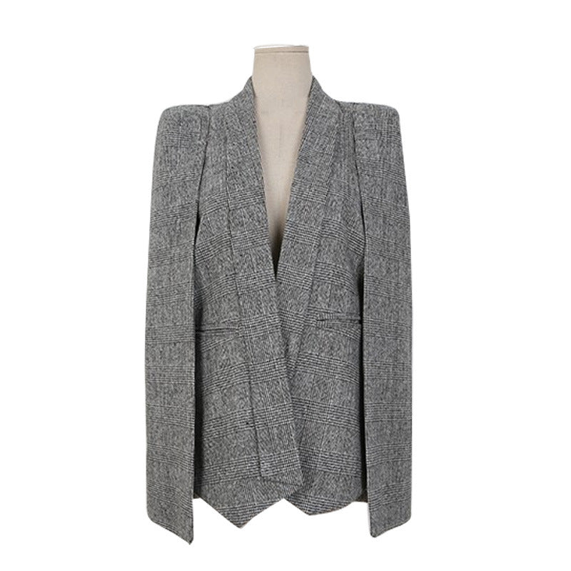 Mid Length Slim Fit Cape Cape Blazer