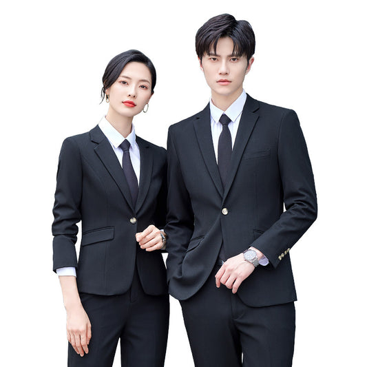 Grain Micro-elastic Workplace Random Combination Business Office Meeting Men's And Women's Same Suit