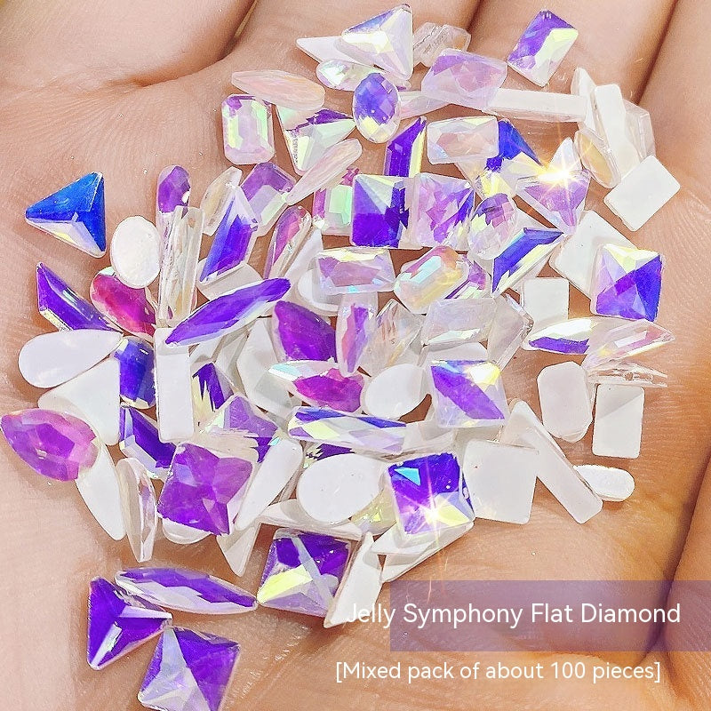 Nail Ornament Mixed 100 Aurora Diamond Phantom Shaped Diamon