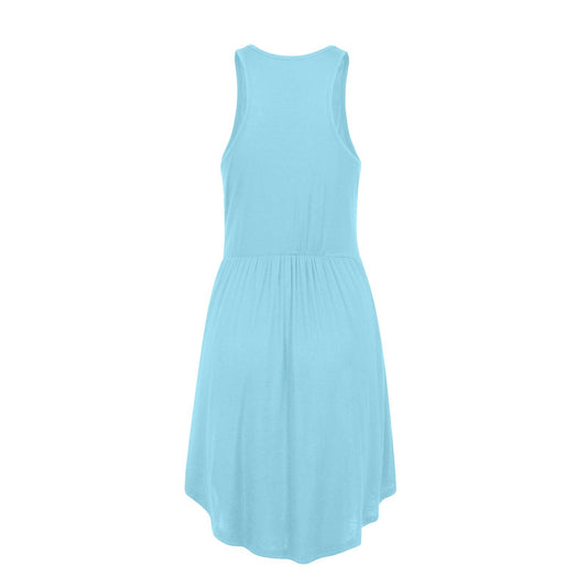 V-neck Knitted High Waisted Vest Dress