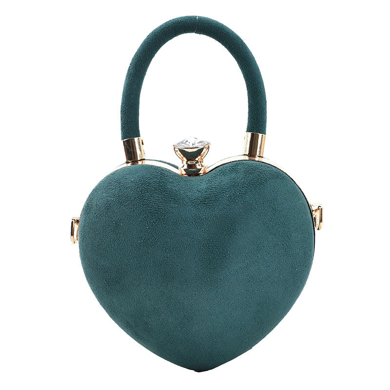 Retro Simple Inside Personality Heart-shaped Portable Messenger Bag