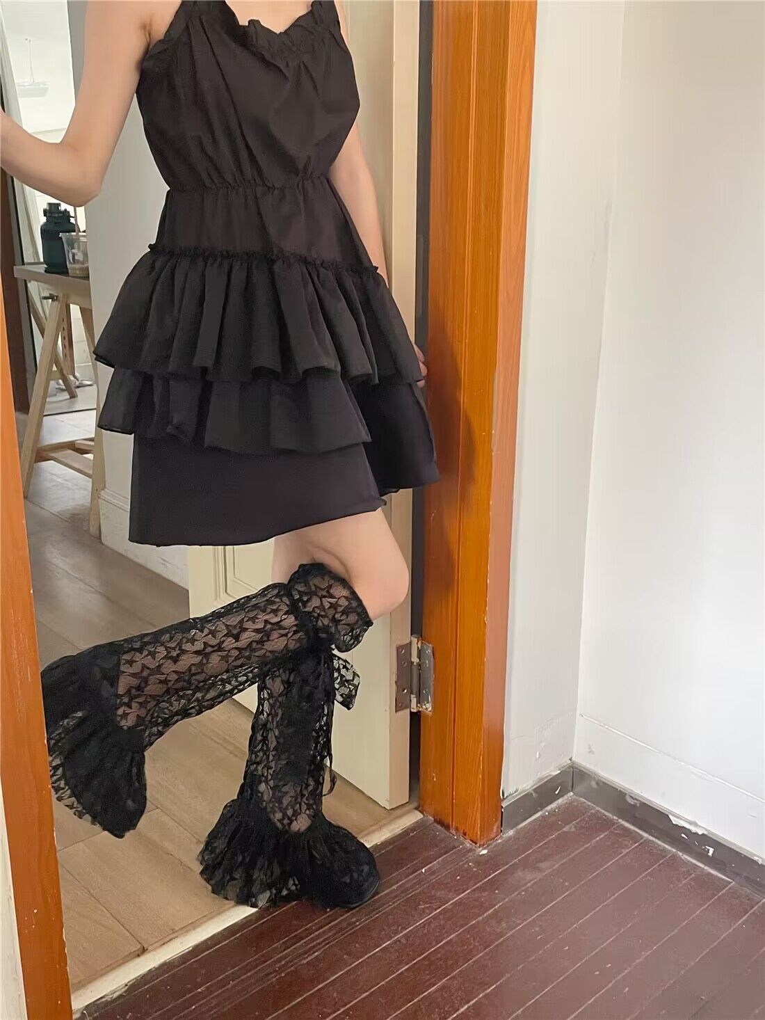 Pige Sød Pige Fodsok Lolita Sød XINGX Tynd Blonde Benvarmer