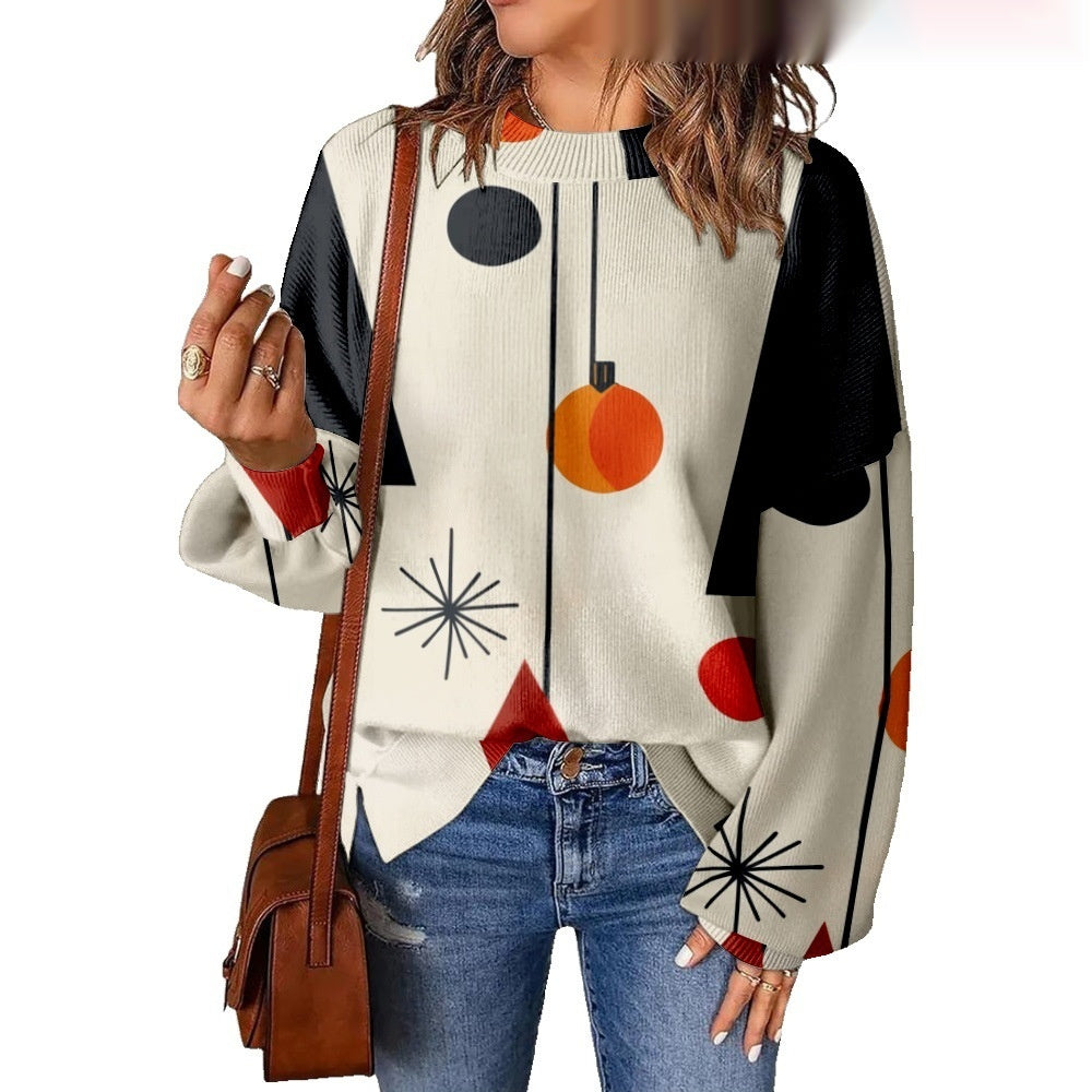 Digitalprint Mønsterskygge Modetrend Rundhalset Sweater 3D