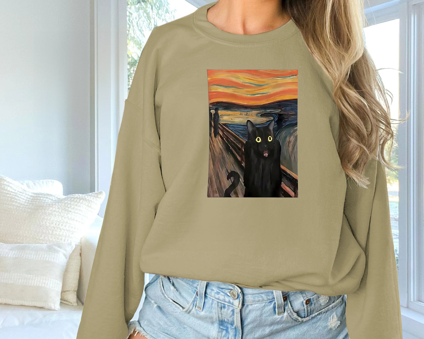 Women's Fashionable Solid Color Printed Long Sleeved Sweatshirt