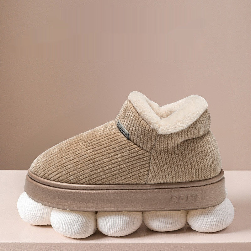 Foamed Rubber Bag Heel Women's Cotton Slippers