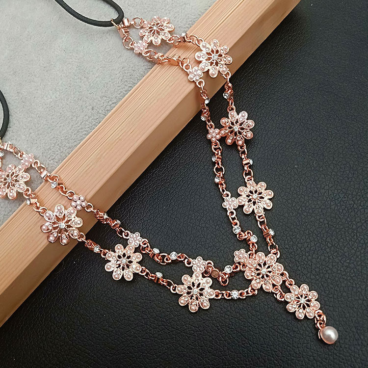 Vintage Pearl Flower Elastic Tassel Hair Band Hair Chain