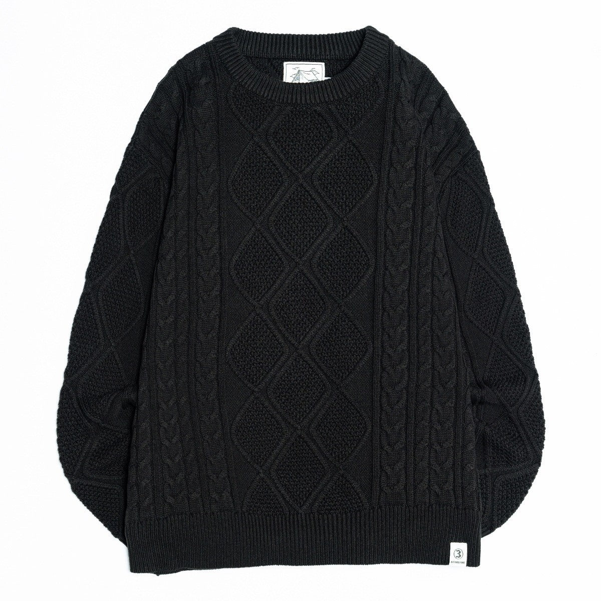 Retro Twist Knitted Sweater Men's Loose Round Neck Sweater