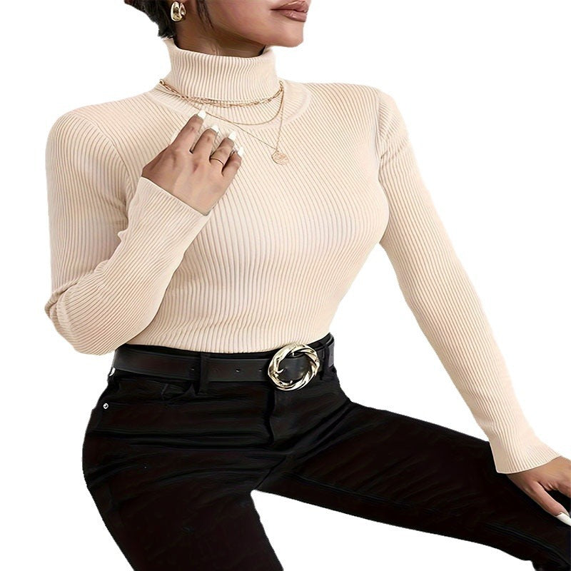 Autumn New Long Sleeve Turtleneck Fashion Solid Color Sweater