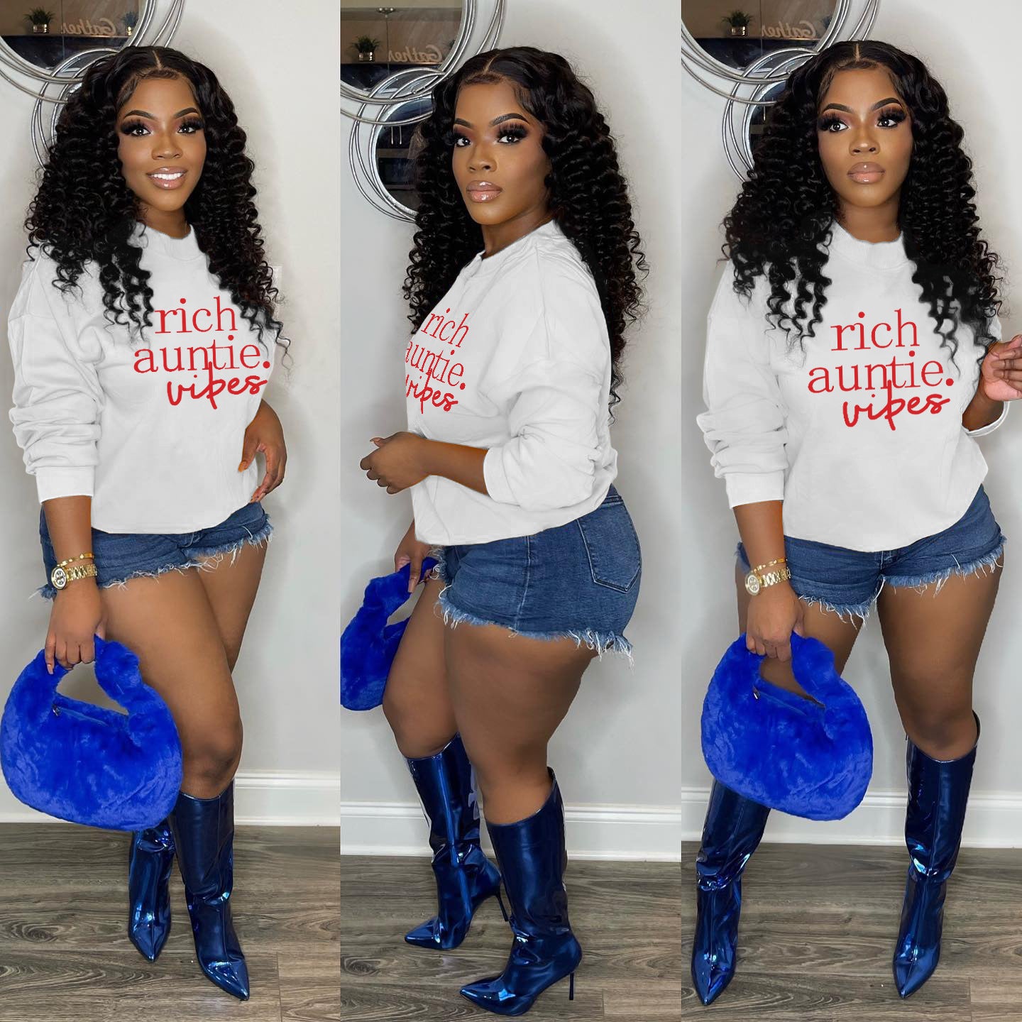 Fleece-lined Small High Collar Loose Casual Sweatshirt Long Sleeve