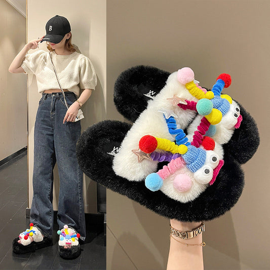 Women's Fashion Platform Cute Warm Slippers