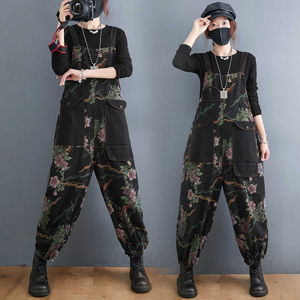 Plus Size Women's Pants Fat Mm Loose And Thin Wide Leg Jumpsuit