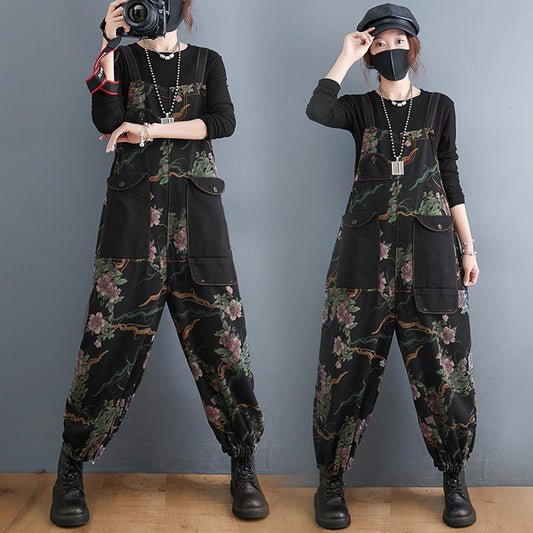 Plus Size Women's Pants Fat Mm Loose And Thin Wide Leg Jumpsuit