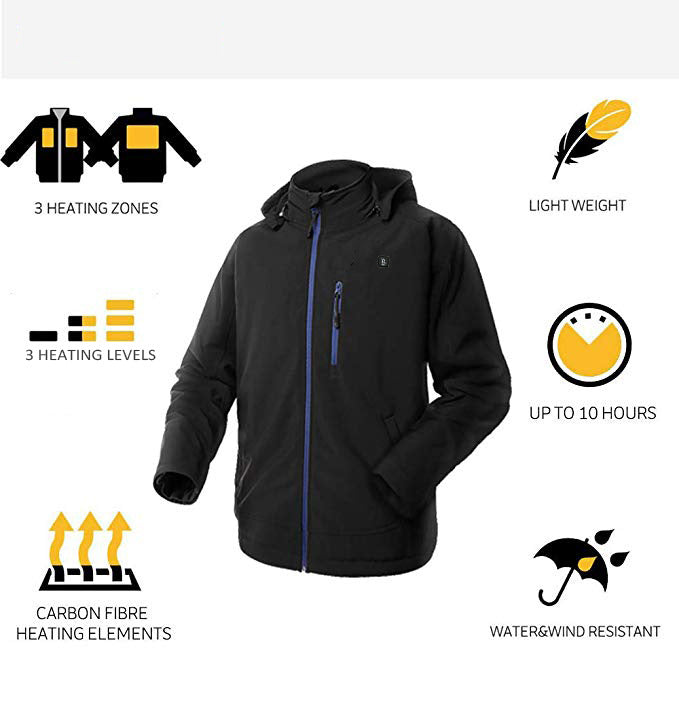 USB Winter Waterproof Windproof Thermal Coat
