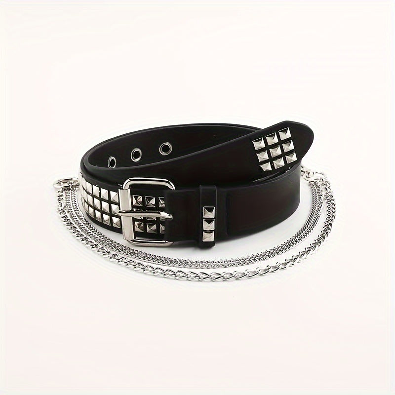 Women's Stylish Adjustable Rivet Lanyard Belt