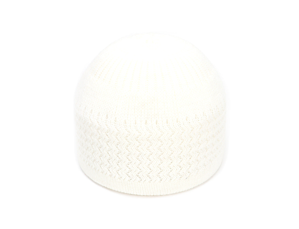 Men And Women Fashion Wave Jacquard Round Top Warm Woolen Hat