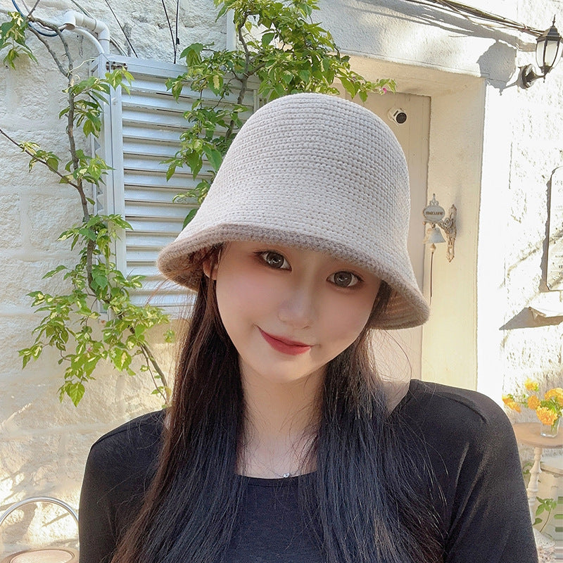 Women's Autumn And Winter New Lamb Wool Bucket Hat