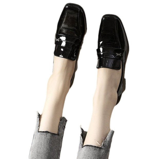 Women's Deep Mouth Leather Shoes High Heel