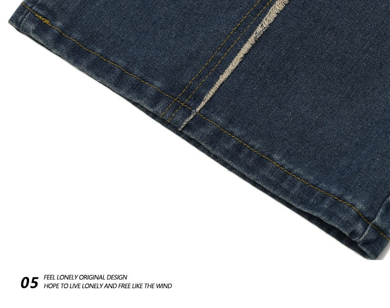 XINGX Raw Hem Wide Legs Jeans