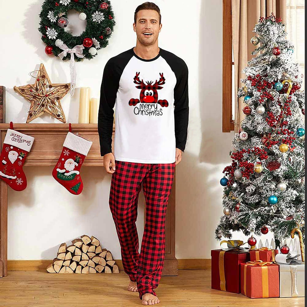Familie Julepyjamas Matchende Sæt Jule-nattøj Forældre-Barn Pyjamas-outfit til Juleferie Julefest