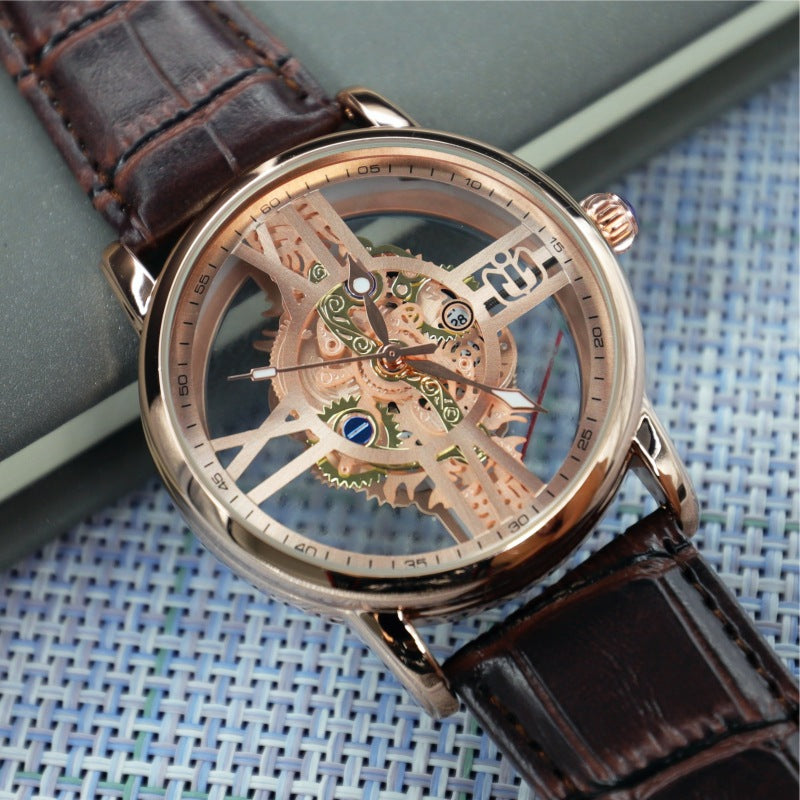 New Hollowed-out See-through Industrial-mechanical-style Sports Watch For Men