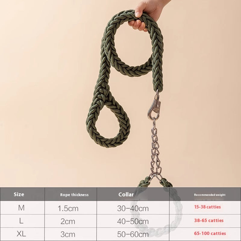 Medium And Large Dog Rope Collar P Chain