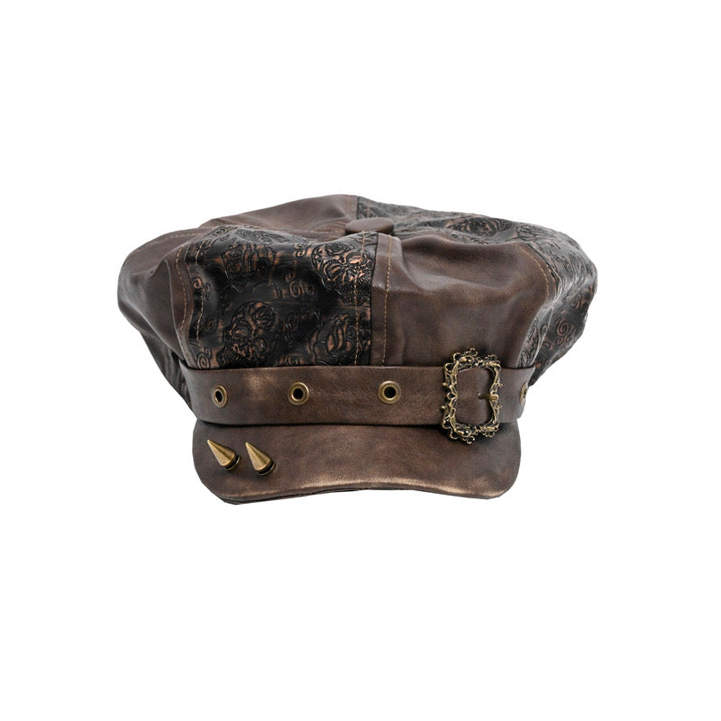 Old Hot Girl Punk Rivet Octagonal Cap Painter Cap