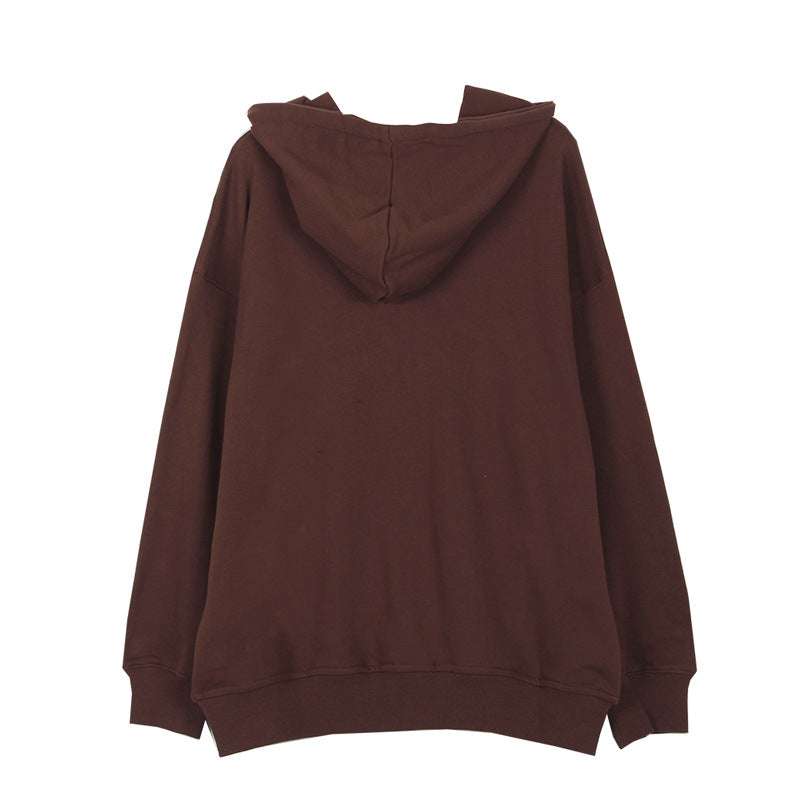 Printed Cardigan Lazy Wind Brown Temperament Commuter Loose