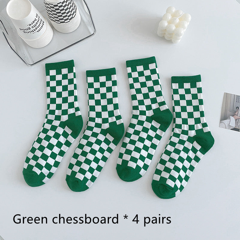 Green Socks Children's Middle Tube Socks Autumn And Winter Pure Cotton