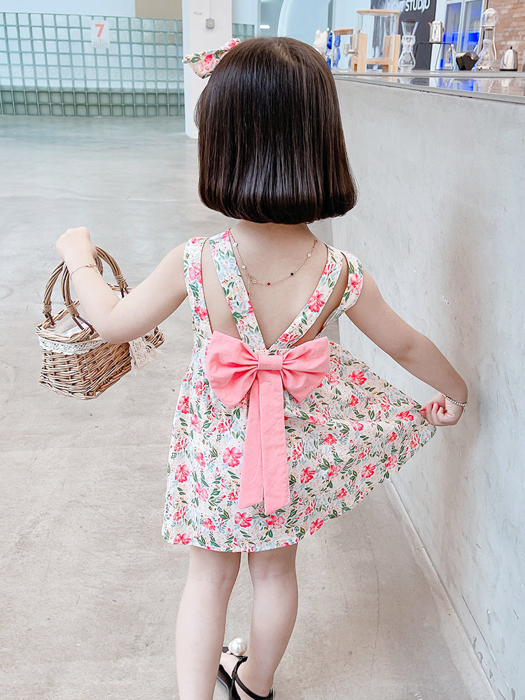Girls Summer Ruffled Spaghetti Straps Dress