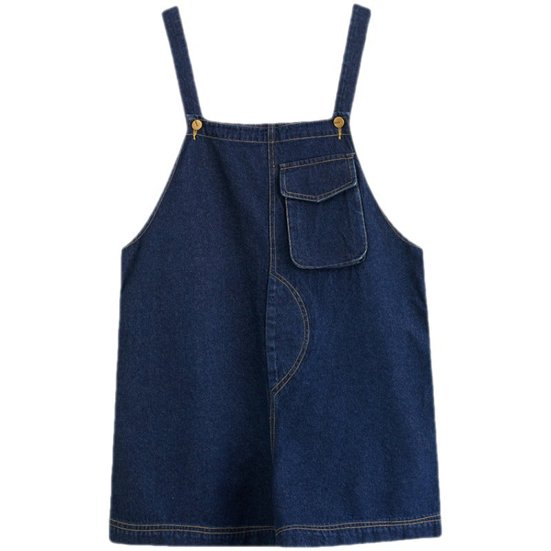 Women's Korean Style New Denim Overalls Denim Five-point Pants