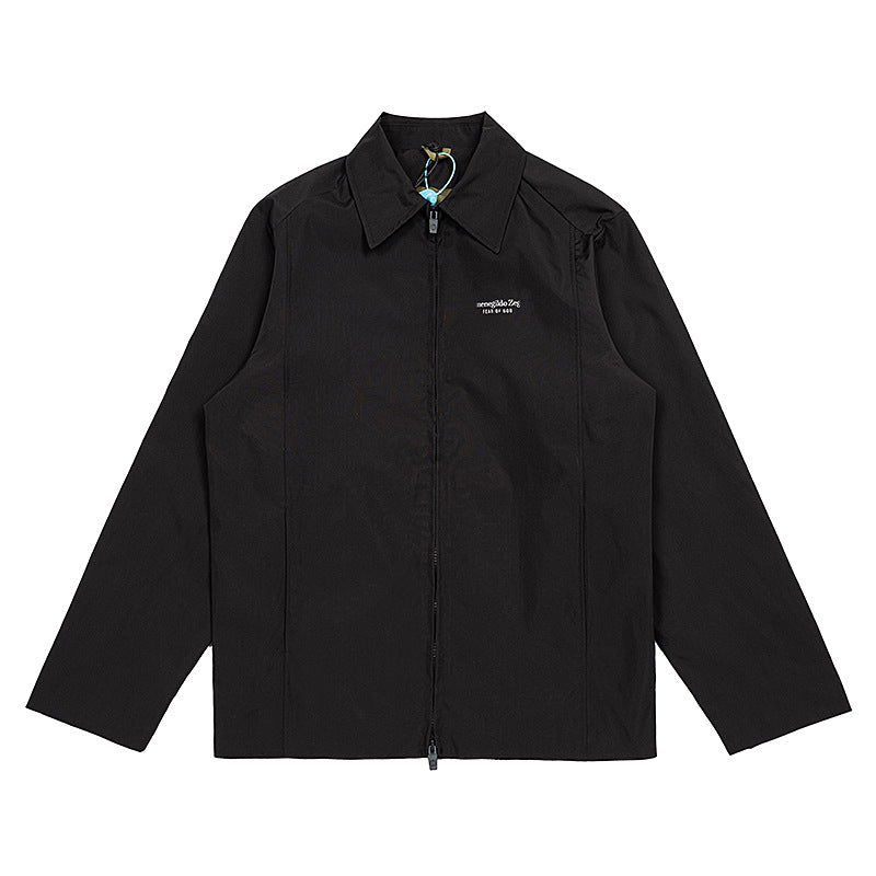 Back Letter Print Casual Coat Jacket