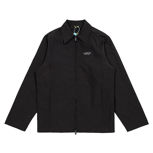 Back Letter Print Casual Coat Jacket