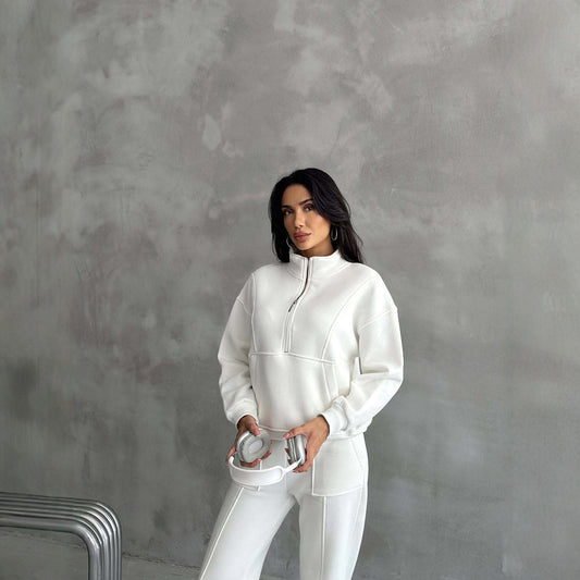 European And American Women's Clothing Two-piece Sweater Fleece Sports