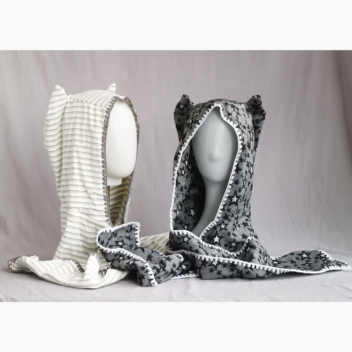 Retro Winter Scarf Hat With Devil Horns For Women Cute Lace Trim