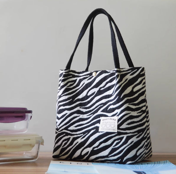 Large Capacity Minimalist Printed Canvas Tote Bag