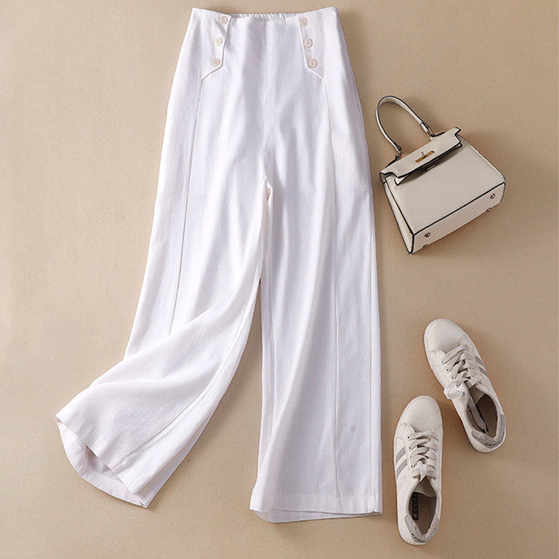 Drape High Waist Casual Straight Pants Children