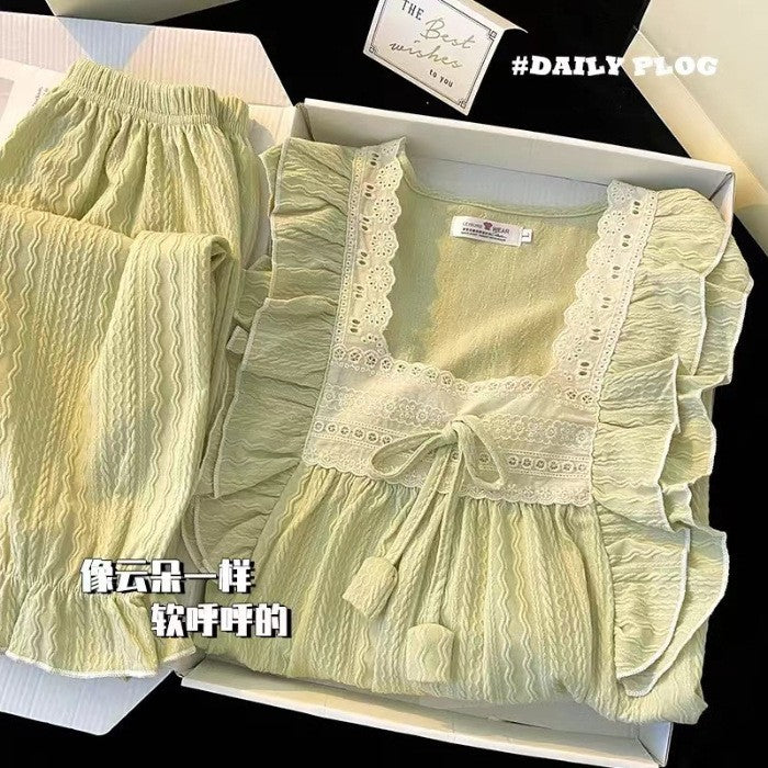 Women's Square-neck Short-sleeve Homewear Set