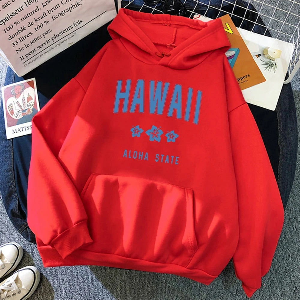 Roha Letter Printing Hoodie til kvinder Hip Hop