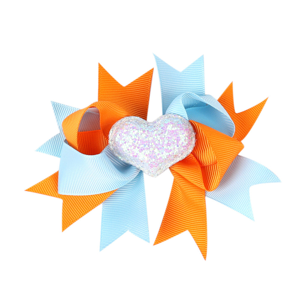 Children's Bow Hairpin Multi-layer Love Edge Clip