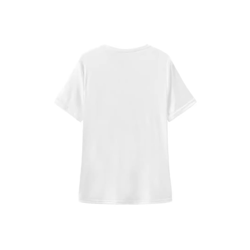 Løstsiddende kortærmet T-shirt med læbeprint