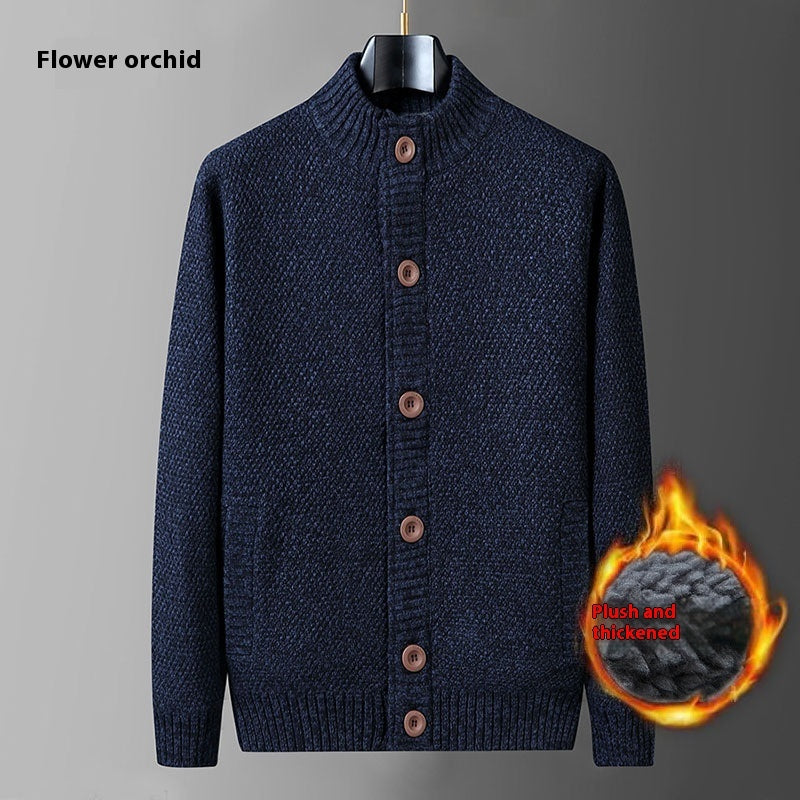 Fashion Men Thick Thread Sweater Cardigan Coat
