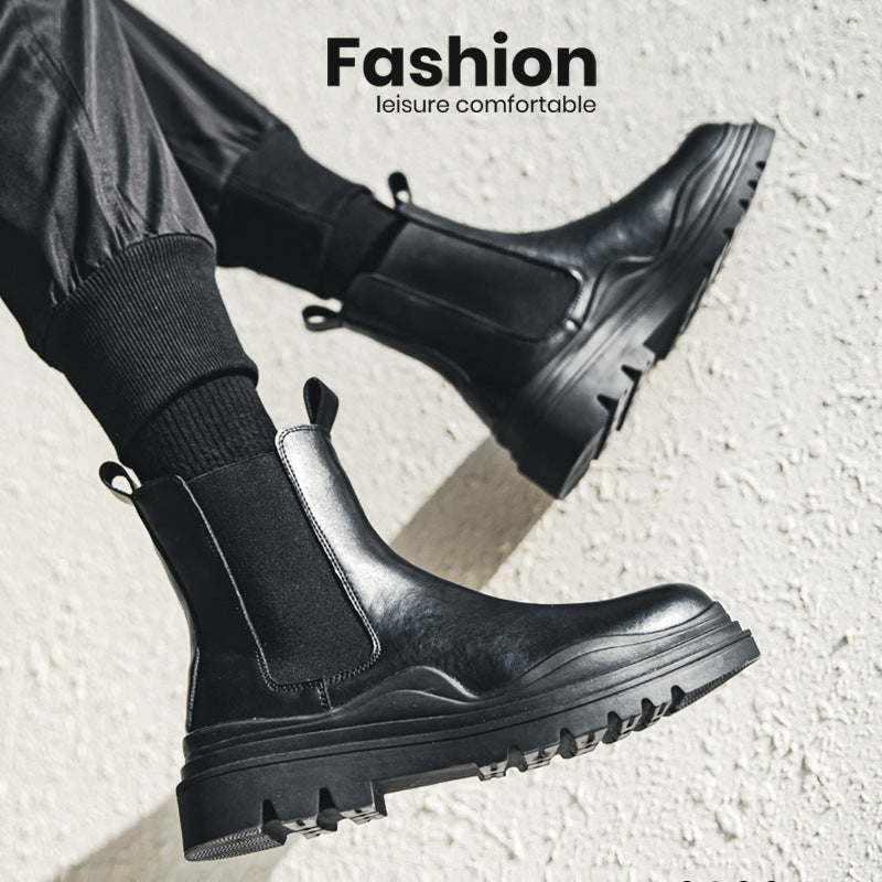 British Style Men's Mid-tube Martin Boots